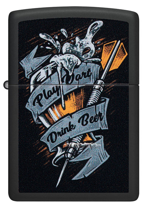 Zippo Lighter - Play Darts & Drink Beer