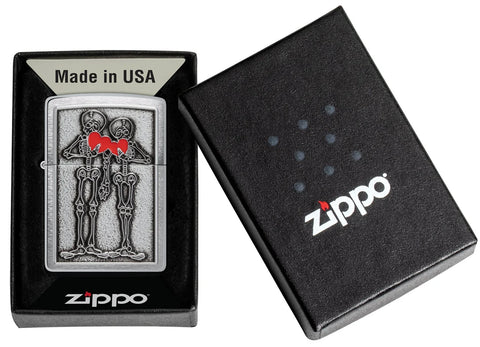 Zippo Lighter - Skeletons Couple Love