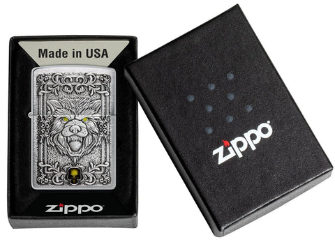 Zippo Lighter - Wolf Emblem