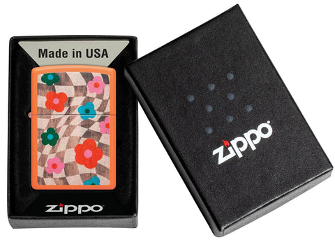 Zippo Lighter - Wavy Flowers