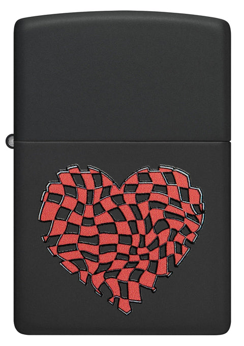 Zippo Lighter - Checkered Heart