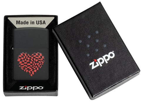 Zippo Lighter - Checkered Heart