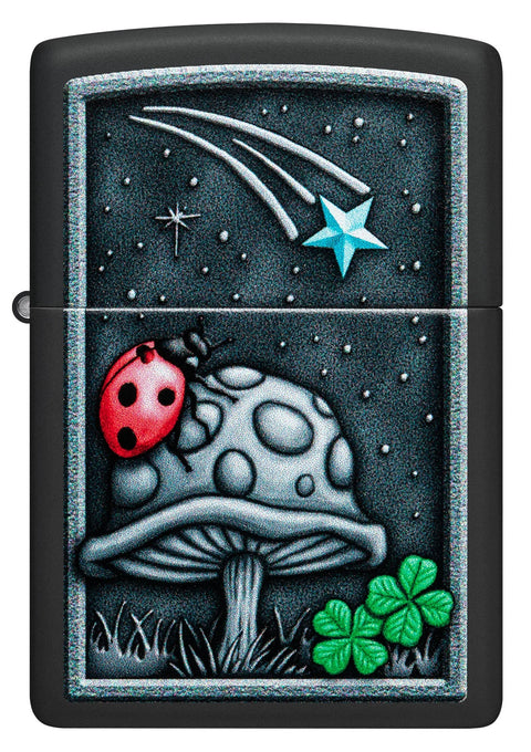 Zippo Lighter - Ladybug on Mushroom