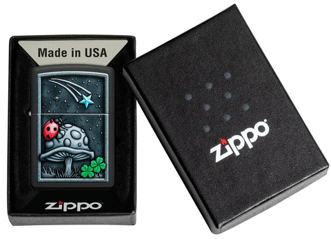 Zippo Lighter - Ladybug on Mushroom