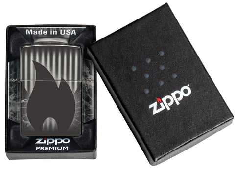 Zippo Lighter - Zippo Flame w/ Subtle Pattern