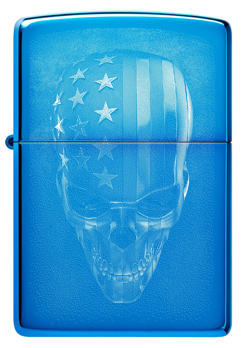 Zippo Lighter - American Skull Flag