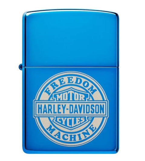 Zippo Lighter - Harley Davidson High Polish Blue