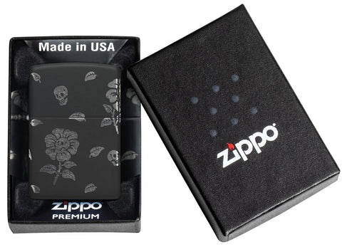 Zippo Lighter - Flower Skulls