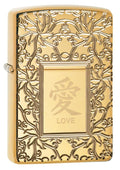 Zippo Lighter - Chinese Love High Polish Brass - Lighter USA