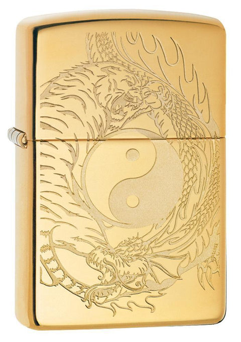 Zippo Lighter - Yin n' Yang Tiger vs Dragon - Lighter USA