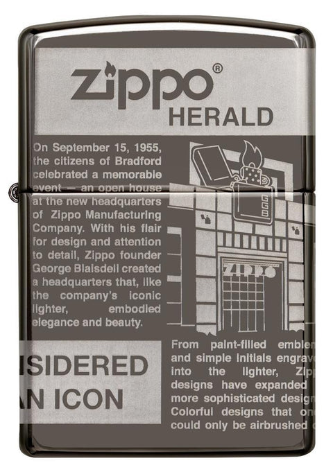 Zippo Lighter - Newsprint MultiCut Black Ice - Lighter USA