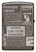 Zippo Lighter - Newsprint MultiCut Black Ice - Lighter USA