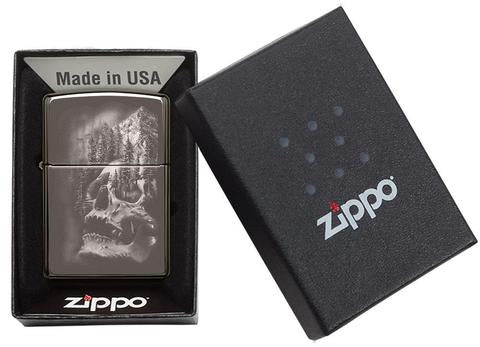 Zippo Lighter - Skull Mountain Design - Lighter USA