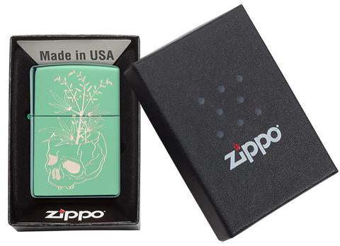 Zippo Lighter - Botanical Skull Design - Lighter USA