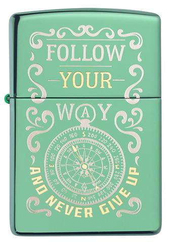 Zippo Lighter - Follow Your Way Design - Lighter USA