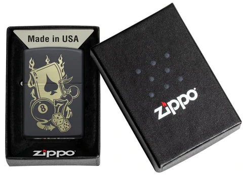 Zippo Lighter - Gambling w/ Luck - Lighter USA