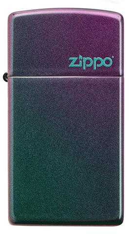 Zippo Lighter - Slim® Iridescent Zippo Logo - Lighter USA