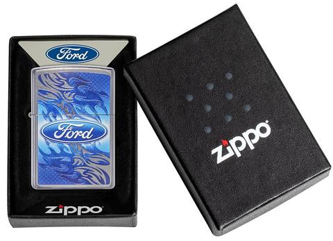 Zippo Lighter - Ford Blue Flames - Lighter USA