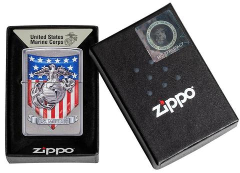 Zippo Lighter - U.S. Marine Eagle on Globe - Lighter USA