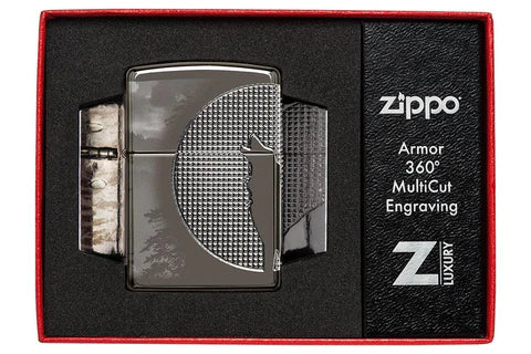 Zippo Lighter - Armor Wolf Design - Lighter USA