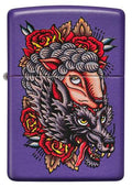 Zippo Lighter - Wolf in Sheep Clothing Purple Matte - Lighter USA