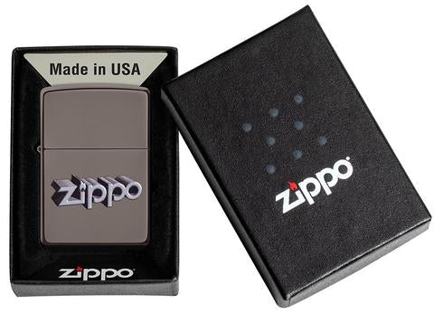 Zippo Lighter - Zippo 3D Logo Design Black Ice - Lighter USA