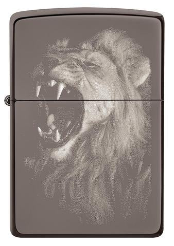 Zippo Lighter - Fierce Lion Black Ice - Lighter USA