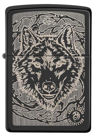 Zippo Lighter - Anne Stokes Wolf Face - Lighter USA