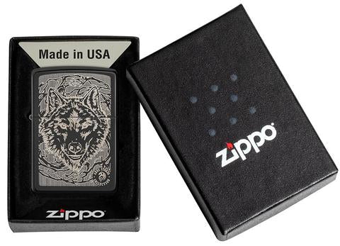 Zippo Lighter - Anne Stokes Wolf Face - Lighter USA