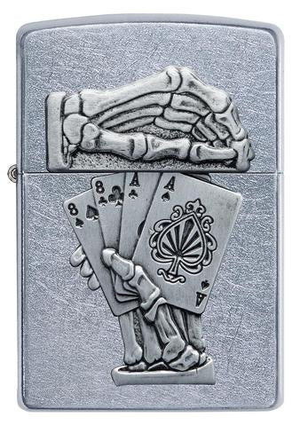 Zippo Lighter - Dead Mans Hand Emblem Design - Lighter USA