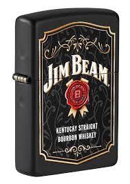 Zippo Lighter - Jim Beam Label on a Black Matte Finish - Lighter USA