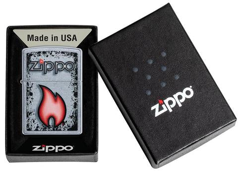 Zippo Lighter - Charcoaled Edged Eternal Flame Design - Lighter USA