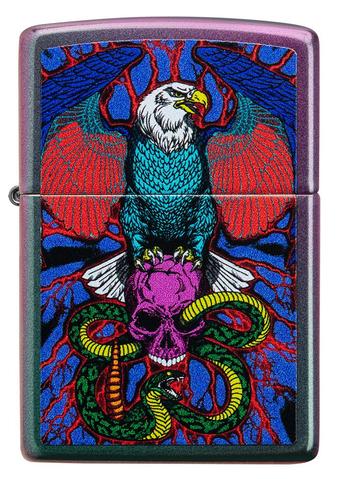 Zippo Lighter - Eagle, Snake, Skull Iridescent Design - Lighter USA