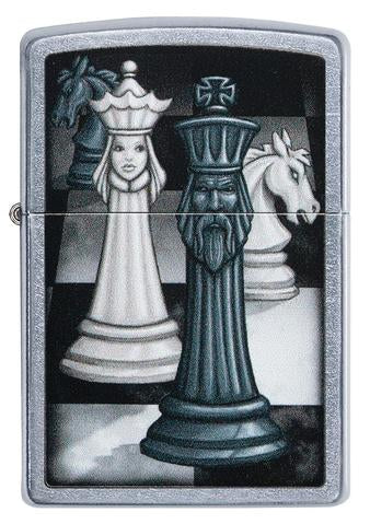 Zippo Lighter - Chess Game Street Chrome Design - Lighter USA