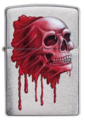 Zippo Lighter - Glory Skull Brushed Chrome - Lighter USA