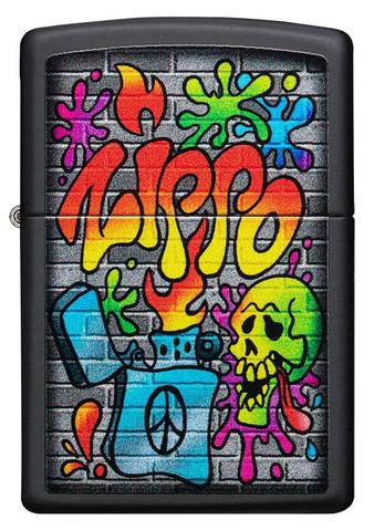 Zippo Lighter - Zippo Street Art Black Matte Design - Lighter USA