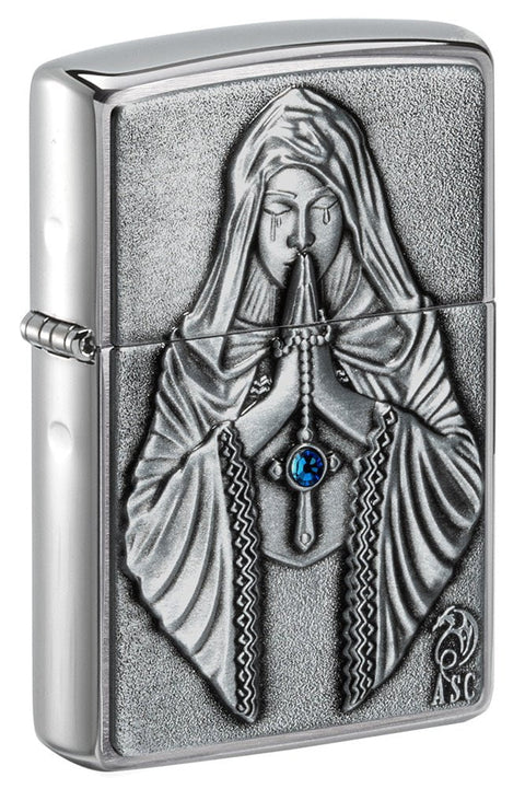 Zippo Lighter - Anne Stokes Gothic Prayer Emblem