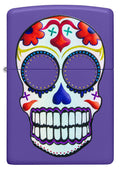 Zippo Lighter - Day of the Dead Sugar Skull on Purple Matte Finish - Lighter USA