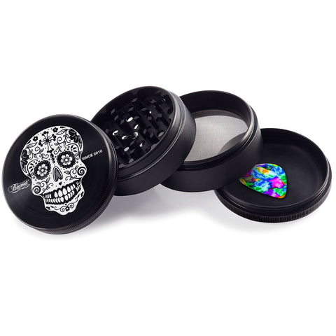 Beamer Aircraft Grade Aluminum 63MM Grinder - Sugar Skull - Lighter USA