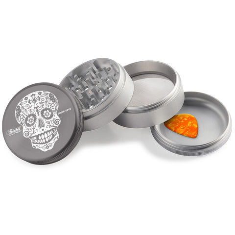 Beamer Aircraft Grade Aluminum 63MM Grinder - Sugar Skull - Lighter USA