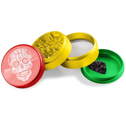 Beamer Aircraft Grade Aluminum 63MM Grinder - Sugar Skull - Lighter USA