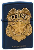 Zippo Lighter - Navy Blue Police Badge - Lighter USA