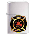 Zippo Lighter - Firefighter Maltese Cross Brushed Chrome - Lighter USA