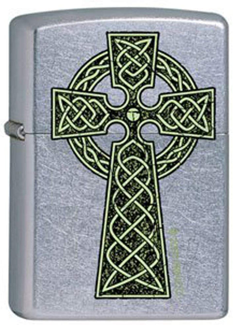 Zippo Lighter - Celtic Irish Green Knot Cross - Lighter USA