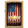 Zippo Lighter - Chevy Bowtie w/ Flag - Lighter USA