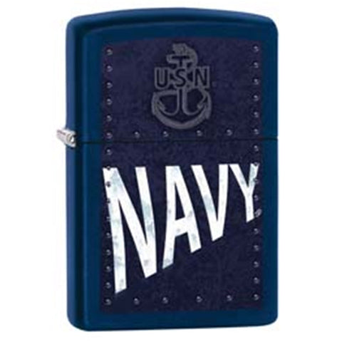 Zippo Lighter - U.S Navy Rivets in Navy Matte - Lighter USA