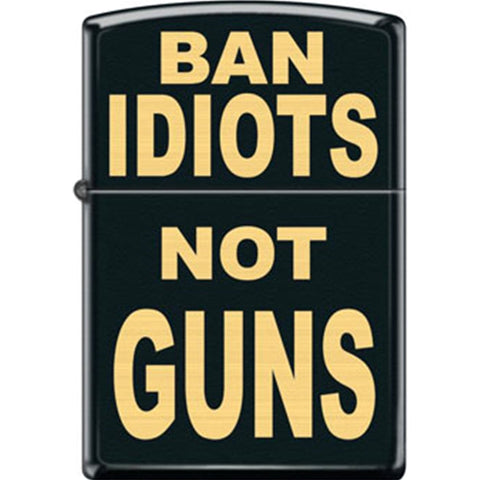 Zippo Lighter - Ban Idiots Not Guns - Lighter USA