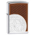 Zippo Lighter - Star Concho High Polish Chrome - Lighter USA