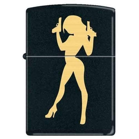 Zippo Lighter - Big Guns Black Matte - Lighter USA