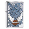 Zippo Lighter - Harley Davidson Diamond Plate High Polish Chrome - Lighter USA